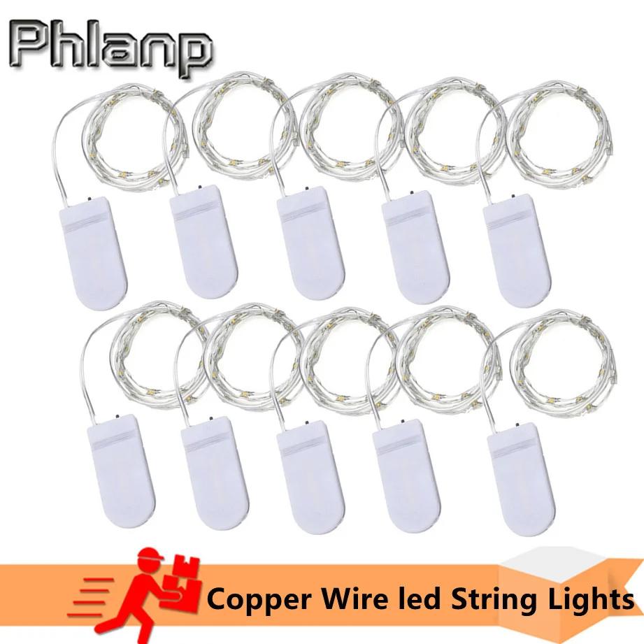 10 pièces 1M 2M 3M 5M fil de cuivre LED guirlandes lumineuses éclairage de vacances guirlande féeriq