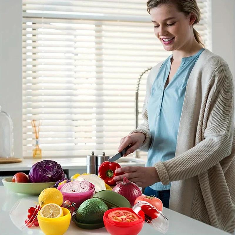 Boîte alimentaire en plastique scellé, organisateur créatif, bac à légumes, conteneurs d'oignon, ail