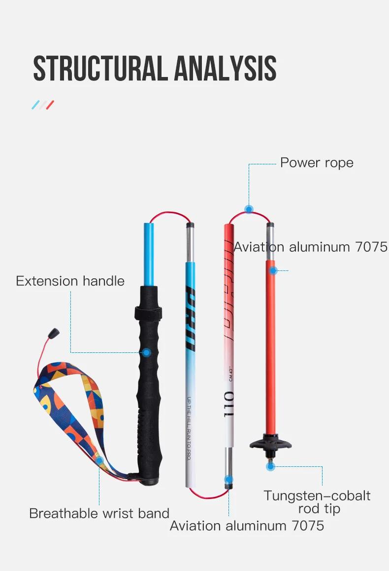 AONIJIE E4207-Bâton de Randonnée Unisexe en Alliage d'Aluminium, 4 Sections, Bâton de Marche de Fond