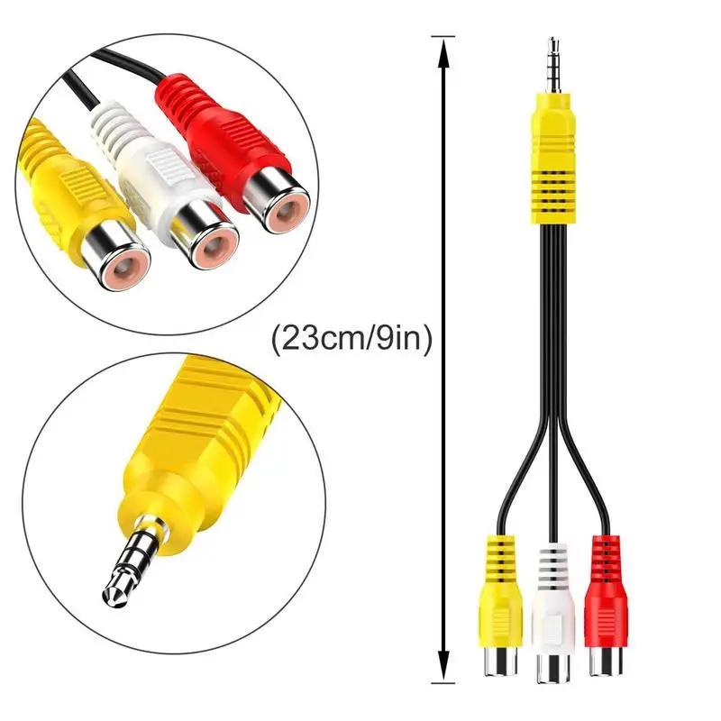 Pour TCL dédié 3.5mm prise Jack RCACable 3.5 Aux mâle à 3 RCAFemale adaptateur Mini Aux stéréo Audio