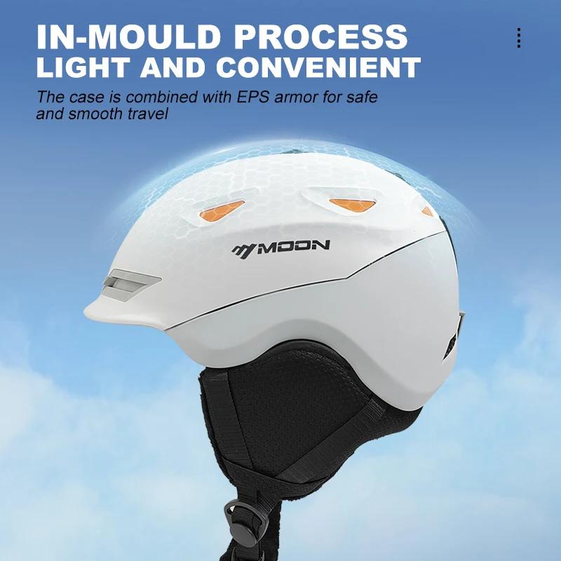 MOON-Casque de ski avec lunettes pour adultes, casque 506, coque PC durable, mousse EPS, casques de 