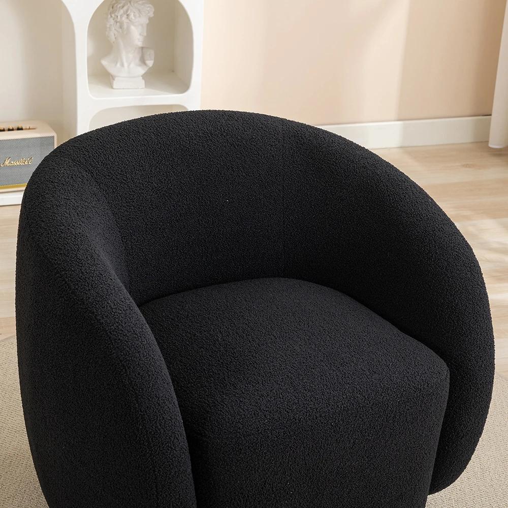 SEYNAR-Fauteuil d'Accent à Comcussion Moderne en Velours Résistant à 360, Chaise d'Appoint Ronde pou