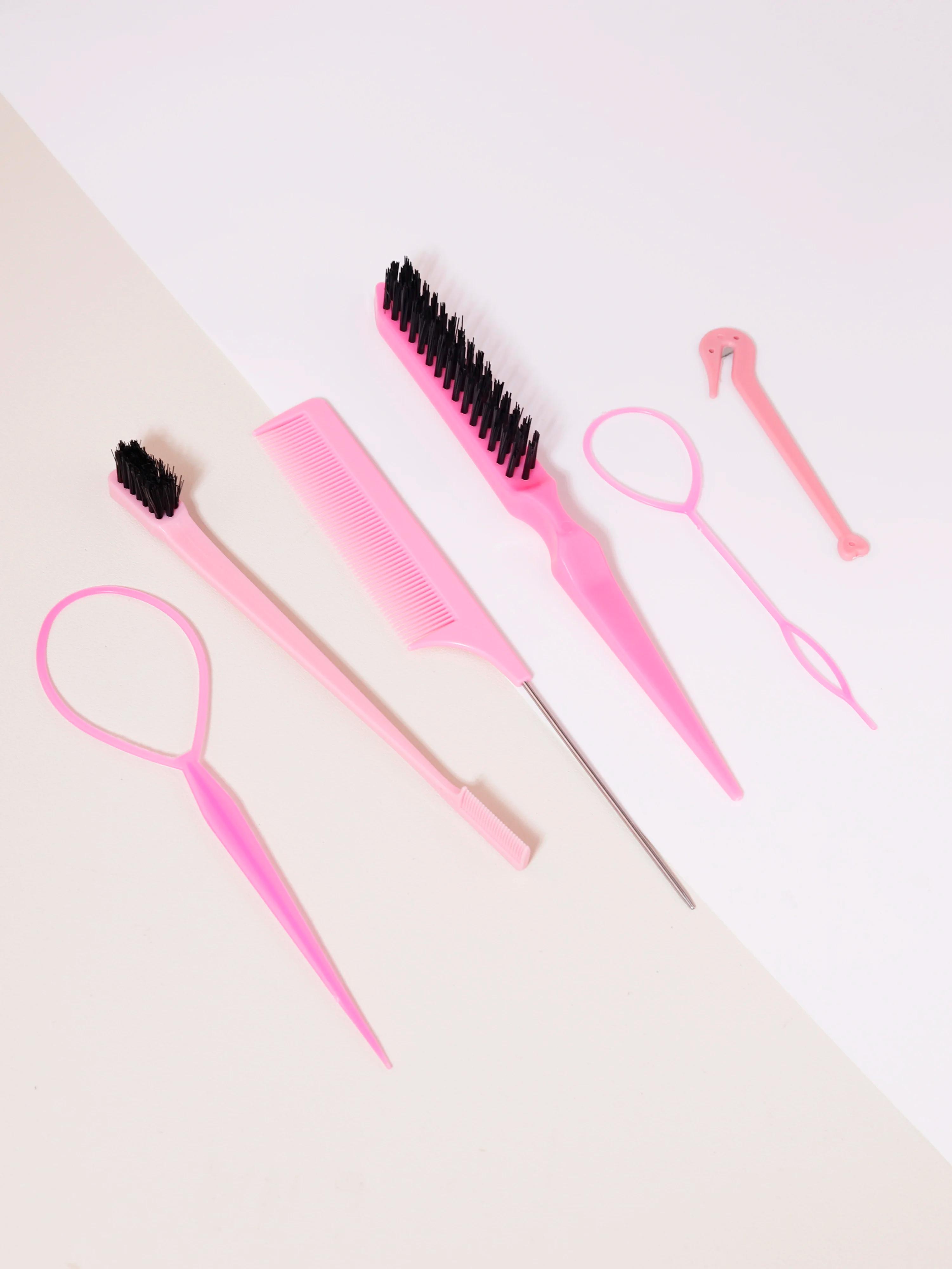 Ensemble de Peignes de Coiffure, Brosse à Queue Jolie tue, Outil de Tissage, Anneau, Coupe-artificie