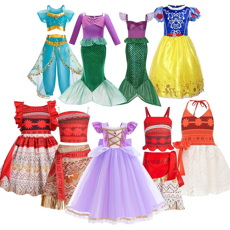 Robe de princesse Jasmine pour filles, ensemble de vêtements pour enfants, anniversaire, luxe, Hallo