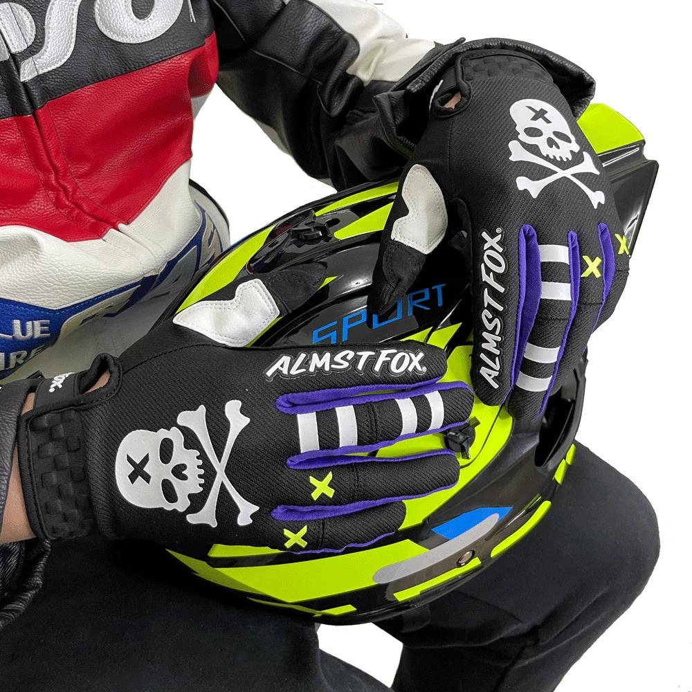 Almst-Gants de moto Fox Skull pour hommes, gants de course de vélo de montagne, écran tactile, moto 