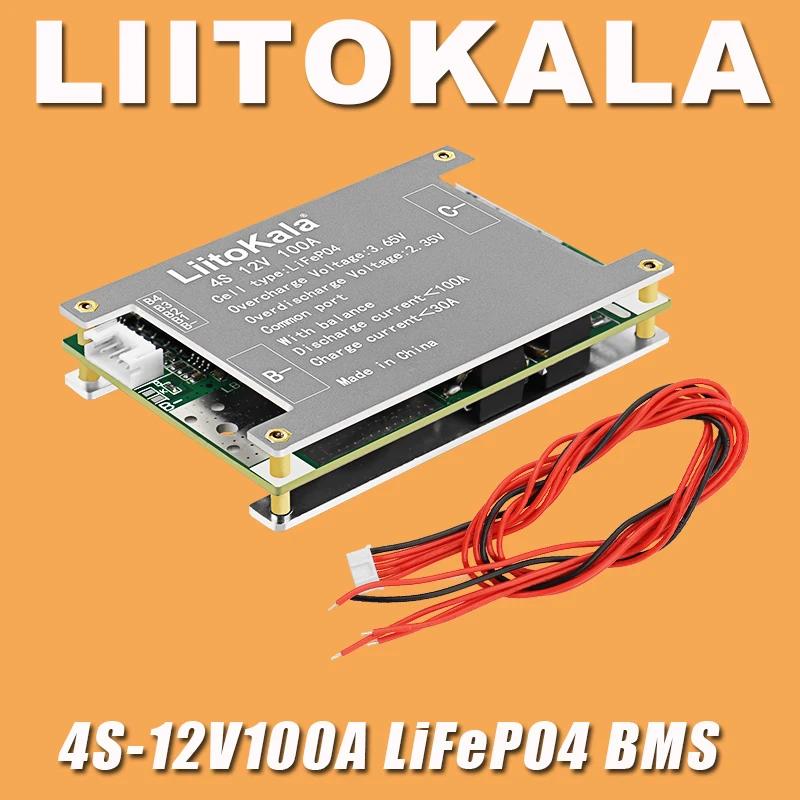 LiitoKala lifepo4 BMS 4S-12V-100A-BMS pour batterie Lifepo4 Rechargeable avec même Port pour batteri