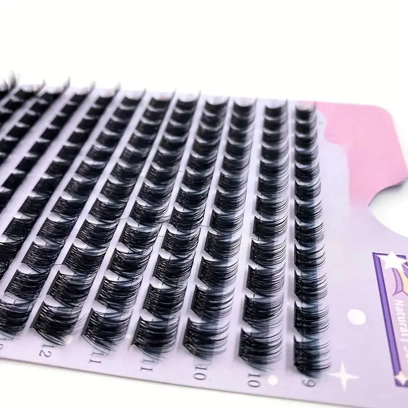 Faux cils en vison, 168 pièces, cils en grappe 0.07mm D Curling 9-16mm, mélange d'extensions de cils