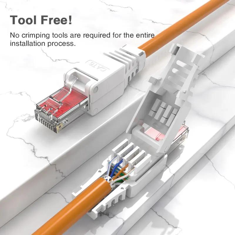 ZoeRax 1 connecteur RJ45 CAT6 sans outil, fiches de terminaison Ethernet, câble 23AWG à 26AWG, insta