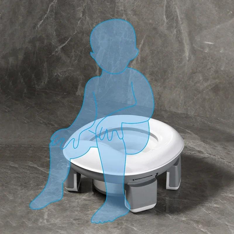 New 3-in-1 Travel Potty Portable Kids Potty Folding Safe Silicone Baby Potty Training Seat Family Ou
