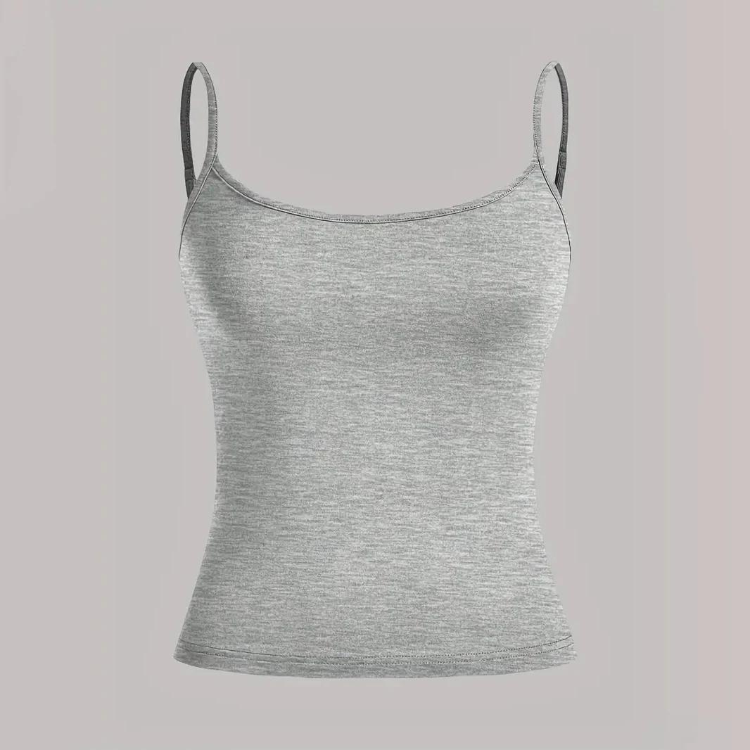 Débardeur à bretelles pour femmes, haut Slim pour mode d'été, polyvalent, décontracté, respirant, ti