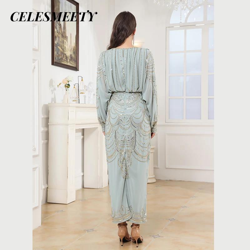 Luxueux Style Royal informatisé paillettes perlées broderie robe de soirée de bal élégante en mousse