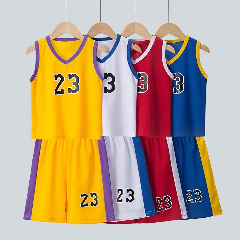 Ensemble de sport 2 pièces à séchage rapide pour enfants, basket-ball, Football, course à pied, haut
