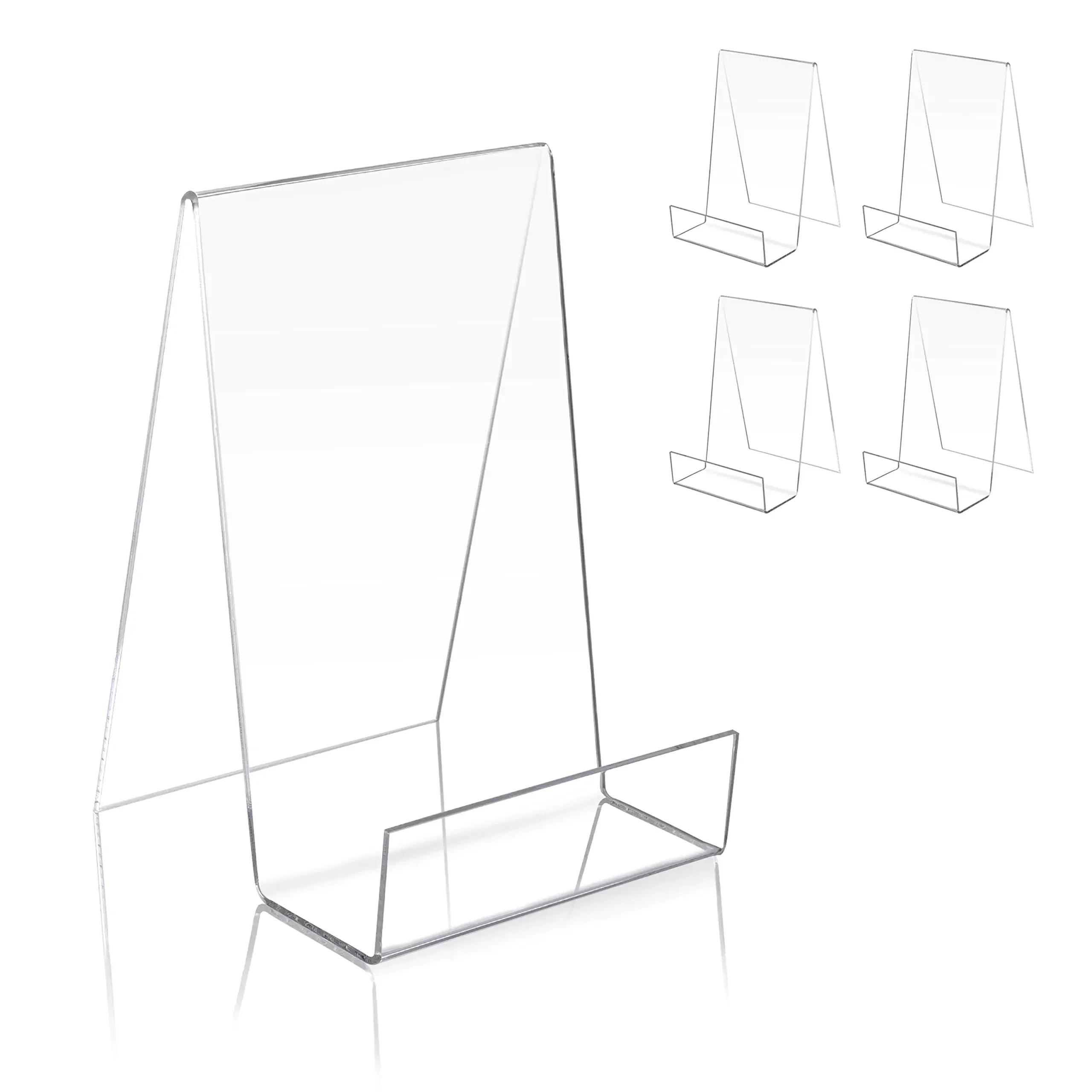 Présentoir de livres Transparent en acrylique, poignée de livre, étagère de bureau verticale, présen