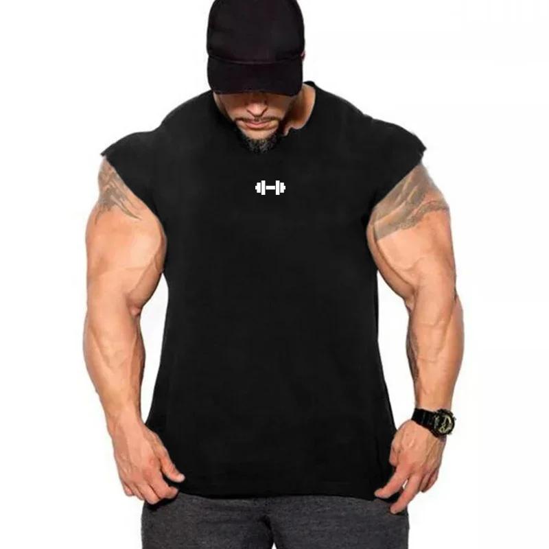 T-shirts d'été sans manches en coton respirant, gilets de Sport, de course, de musculation, d'entraî