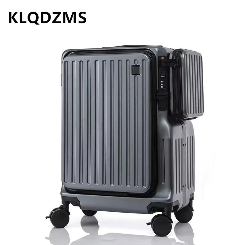 KLQDZMS Sac de cabine pour ordinateur portable 20 pouces en ABS+PC, valise multifonctionnelle à ouve