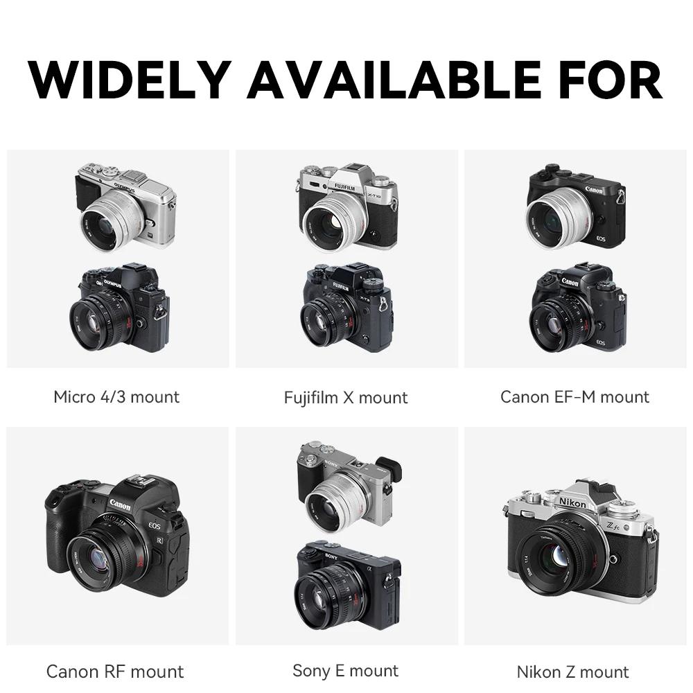 7artisans 35 mm F1.4 Mark II APS-C Objectif manuel à grande ouverture pour Sony E ZVE10 A6000 Fujifi