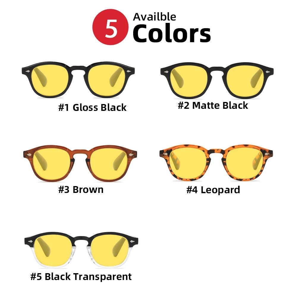 VIVIBEE rétro bleu lumière bloquant lunettes hommes Vision nocturne jaune lentille carré UV400 femme