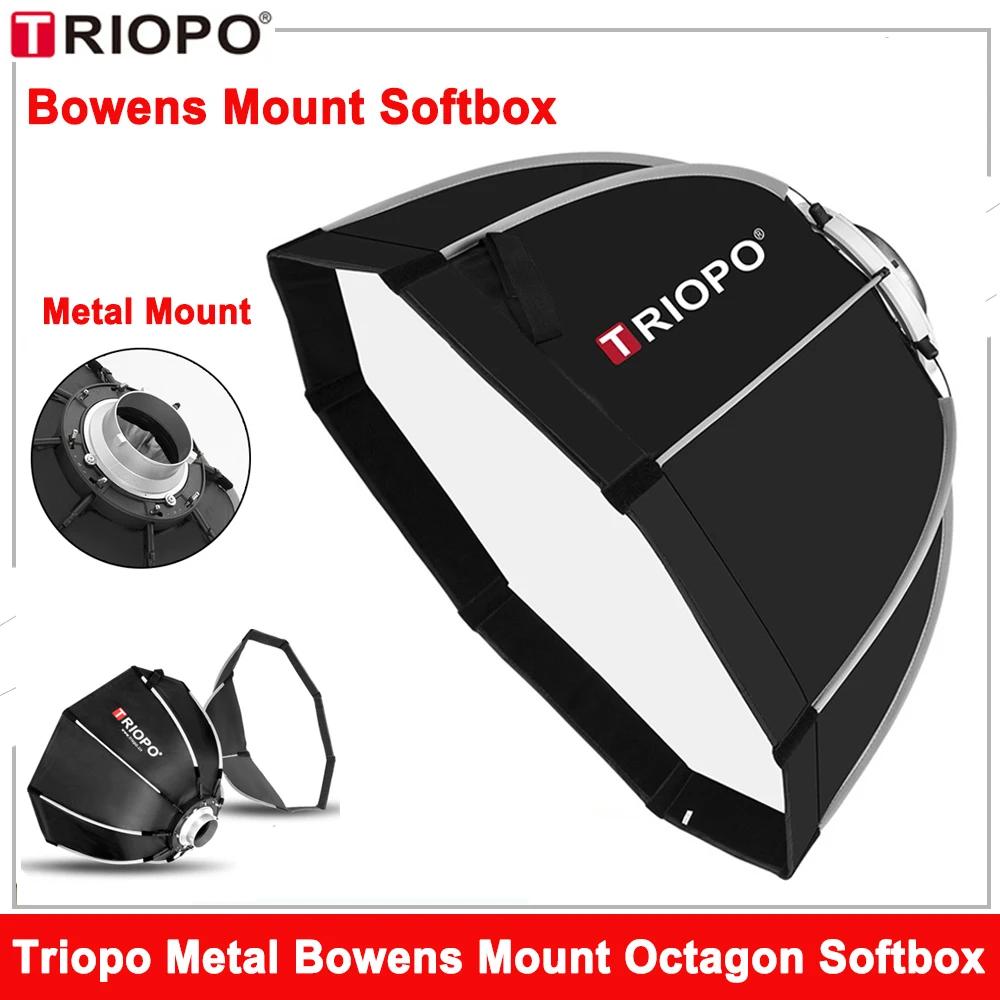 Triopo-Boîte à Lumière Octogonale Portable avec Grille en Nid d'Abeille pour Lumière LED Godox, Mont
