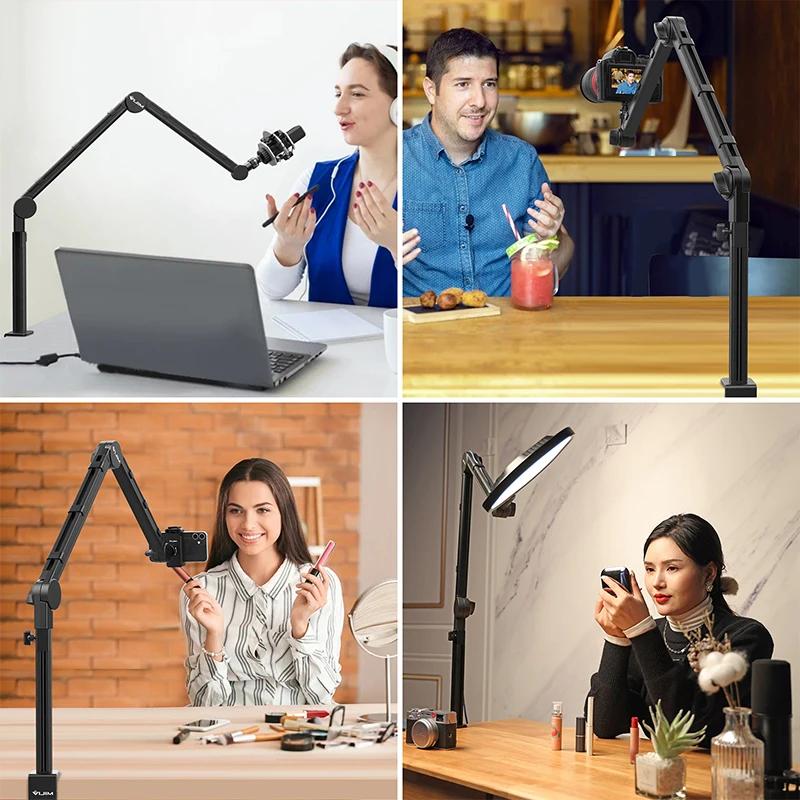VIJIM LS24 support de bras de flèche de Microphone de bureau étendre 1/4 ''3/8'' 5/8 ''vis 90 °   Su