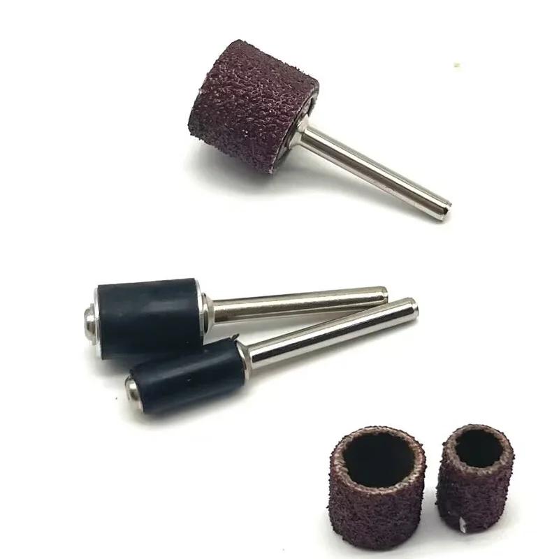 Mandrin en caoutchouc 1/8 1/4 pouces, 6 pièces, tambour de ponçage, papier de verre, Kit circulaire,