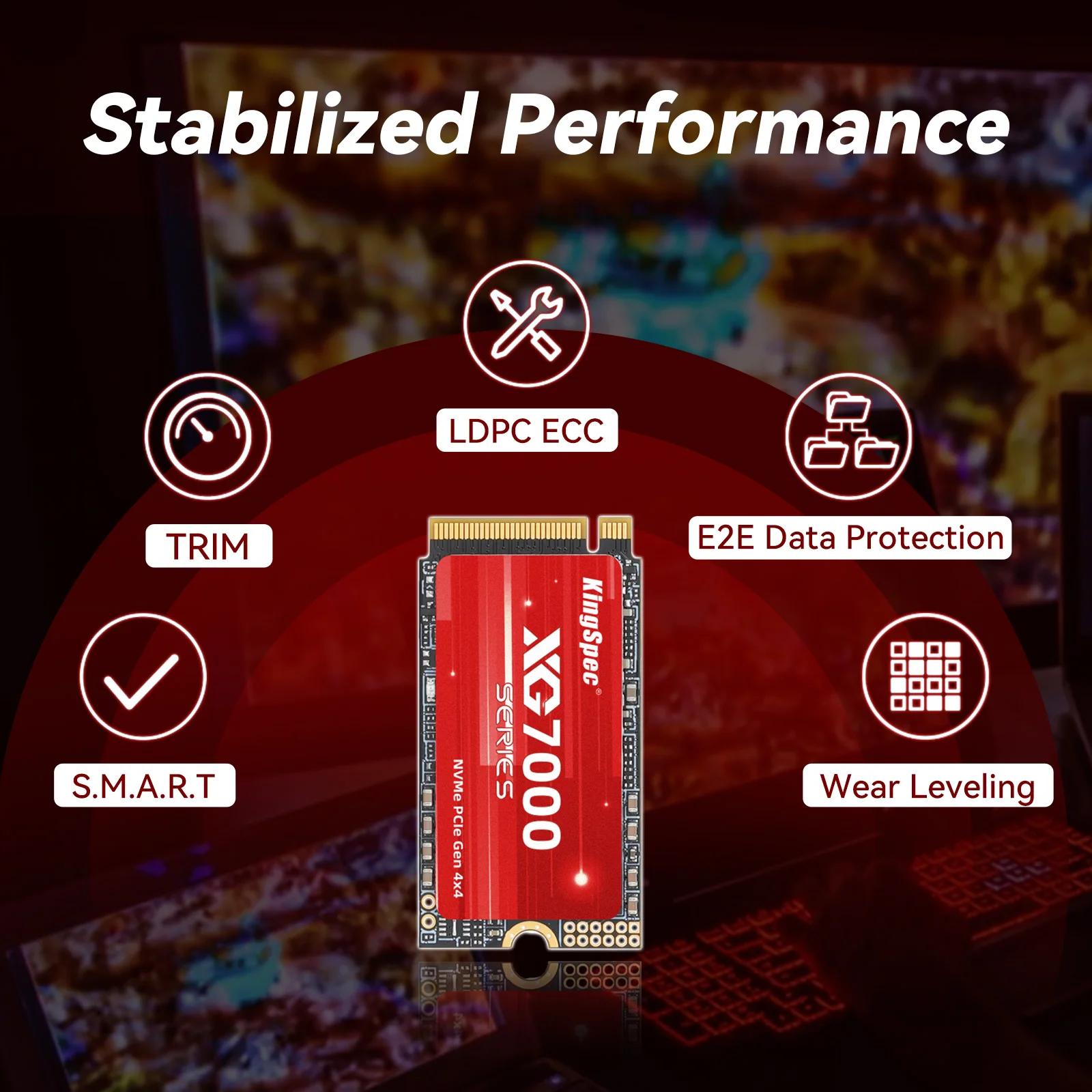 KingSpec-Disque dur interne NVMe, 2 To, 1 To, 512 Go, M.2 2242, PCIe 4.0, SSD 7200 MBumental, PCI-e,