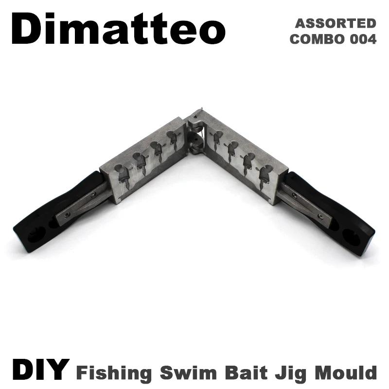 Dimatteo-Moule de tête de gabarit d'appât de natation bricolage, combo assressenti, 4 cavités, 1oz, 