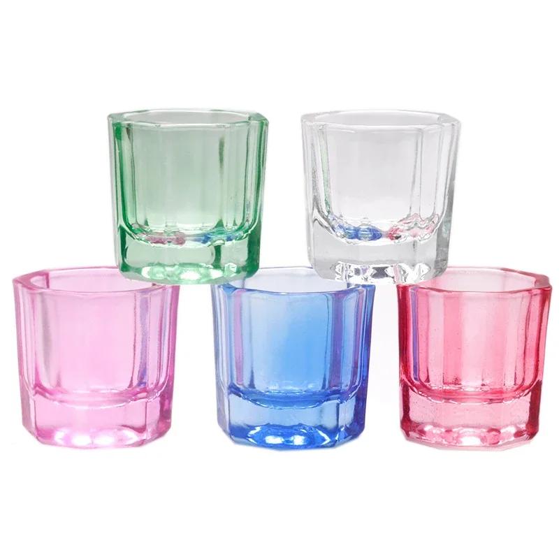 Plat Dappen en poudre acrylique en verre de cristal, tasse à ongles, bol de brosse de lavage, outils