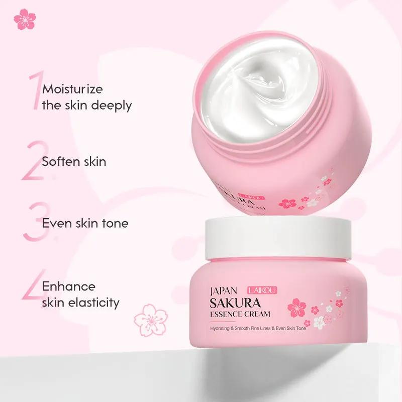 2 pièces LAIKOU japon Sakura Essence crème pour le visage fleur de cerisier lissant crème pour le vi