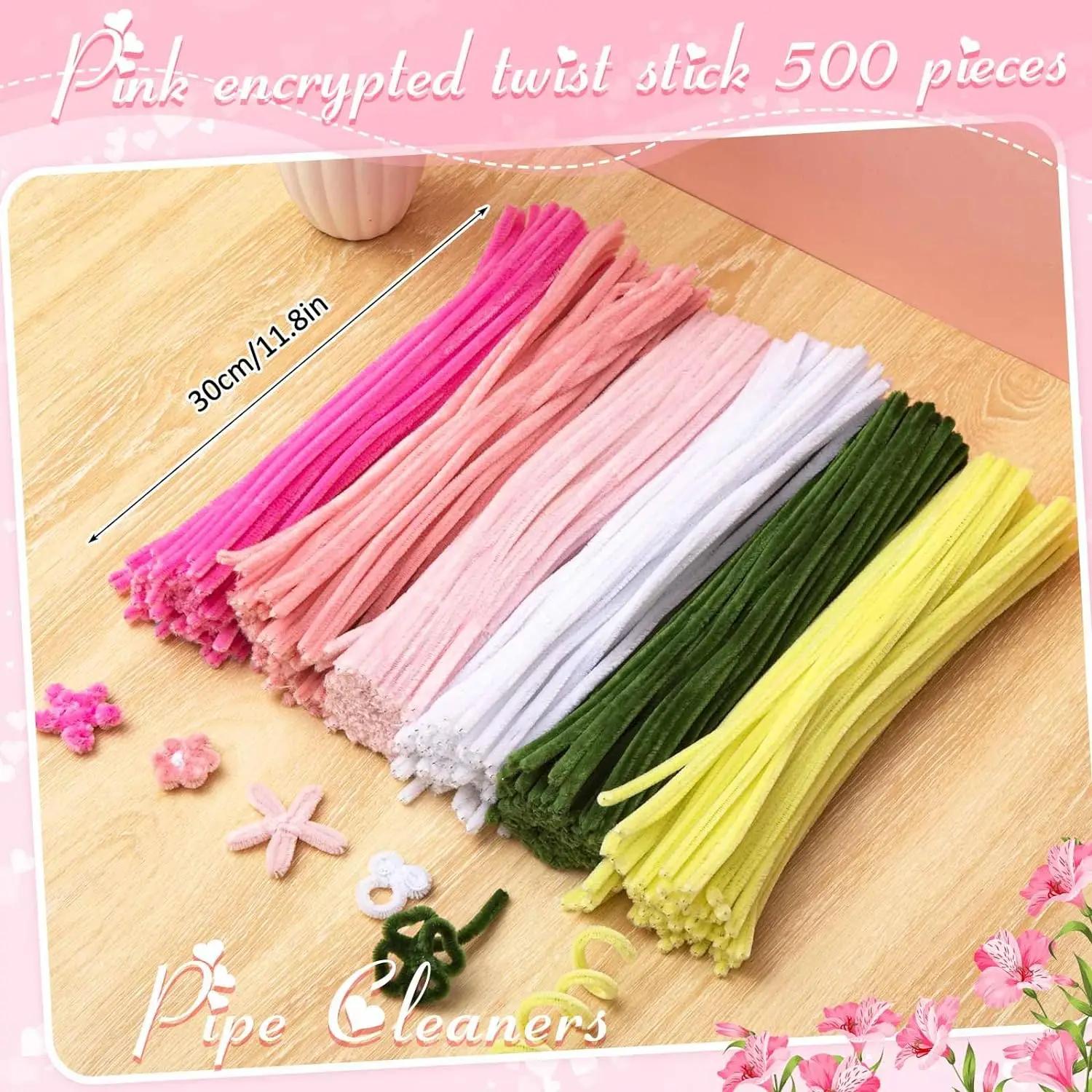 500/600 pièces nettoyeurs de tuyaux tiges de Chenille 12 pouces fournitures artisanales en vrac pour