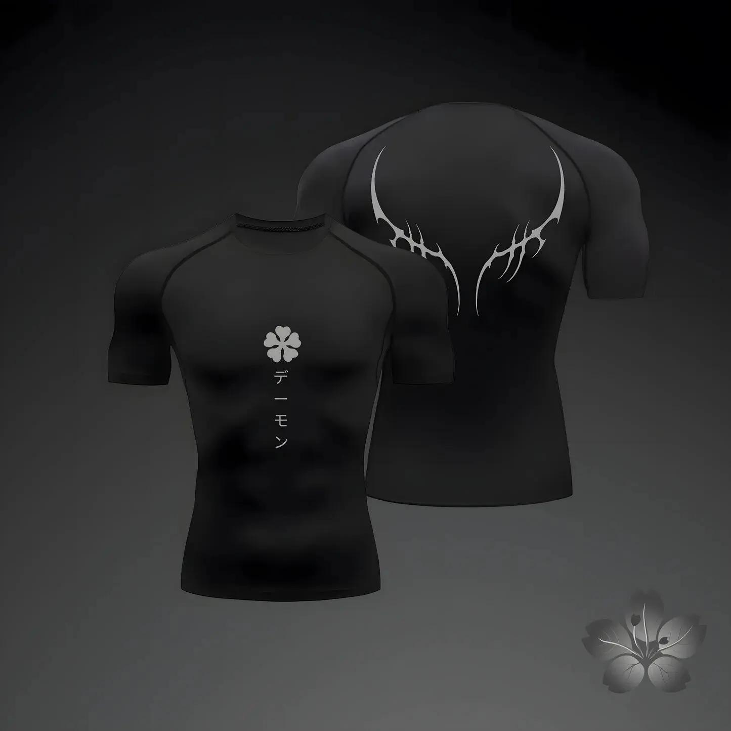 Hommes Compression chemise Anime Sport séchage rapide t-shirts de gymnastique Fitness athlétique sou
