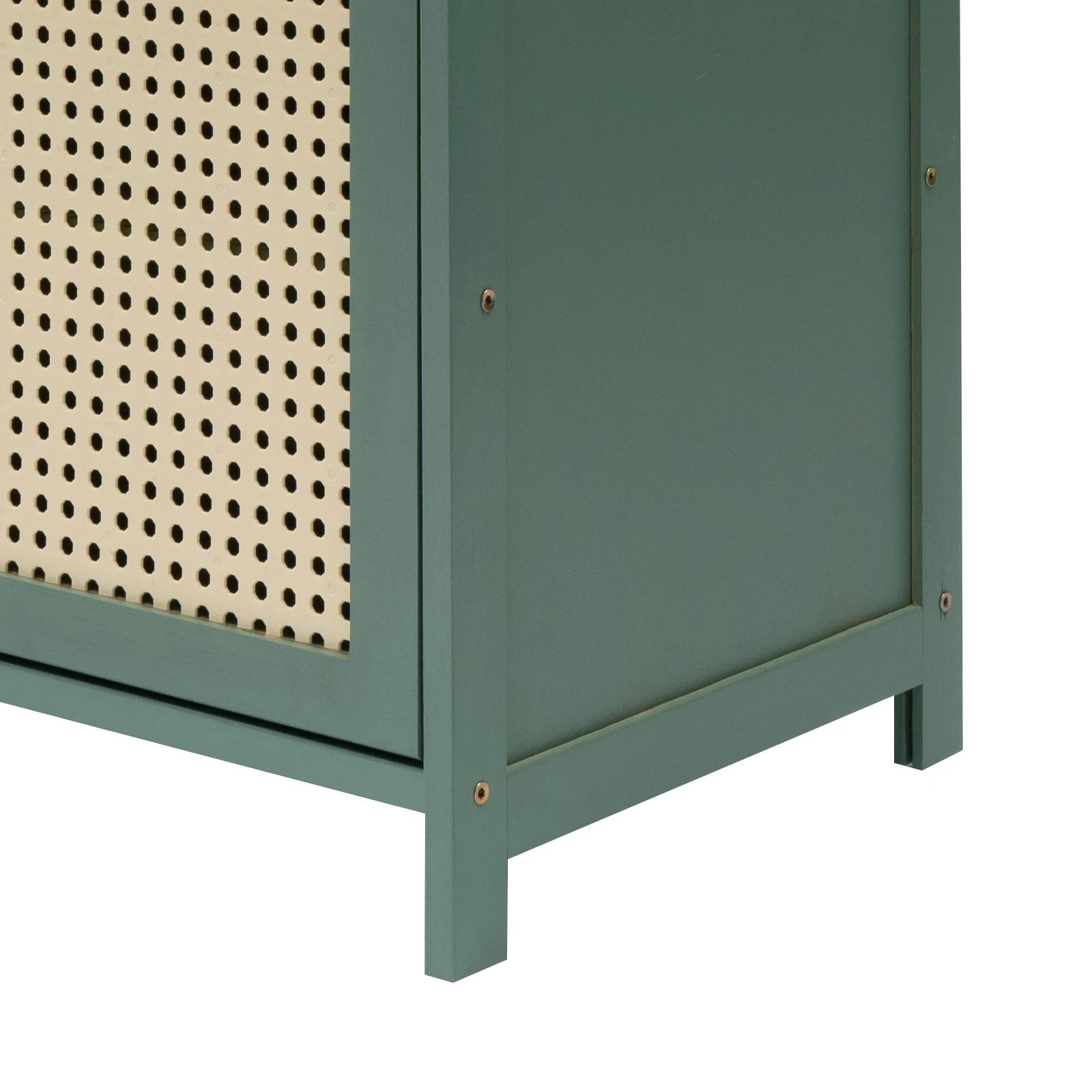Armoire de Rangement de Chaussures en Bambou de Grande Capacité, à 6 Niveaux, de Couleur Verte