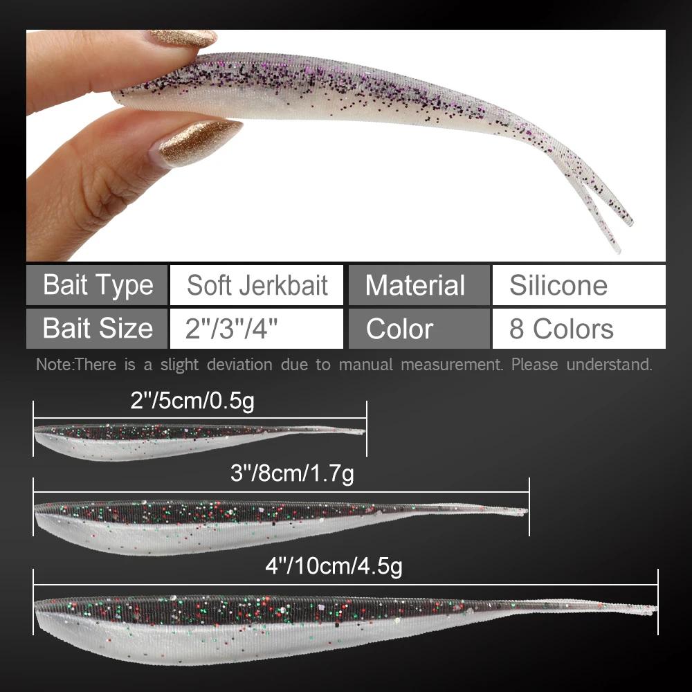 Spinpoler 2 "3" 4 "Seigneurs de pêche souples Jerk Minnow Shad Drop Shot appât souple Swimbait queue