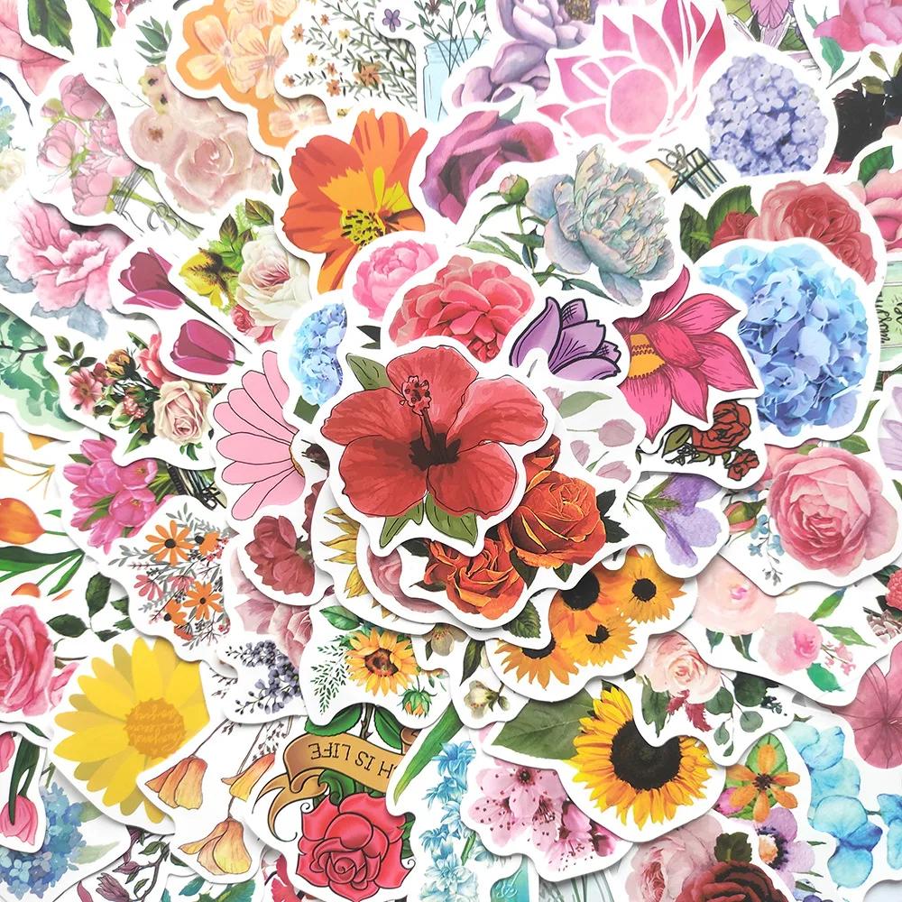 10/30/50/100 pièces fleurs autocollants ordinateur portable vélo guitare planche à roulettes autocol