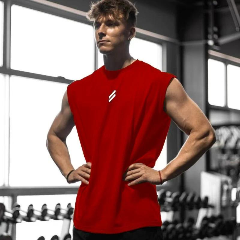 Débardeur de sport d'été pour hommes, T-shirt sans manches en maille ample et respirante, gilet à sé