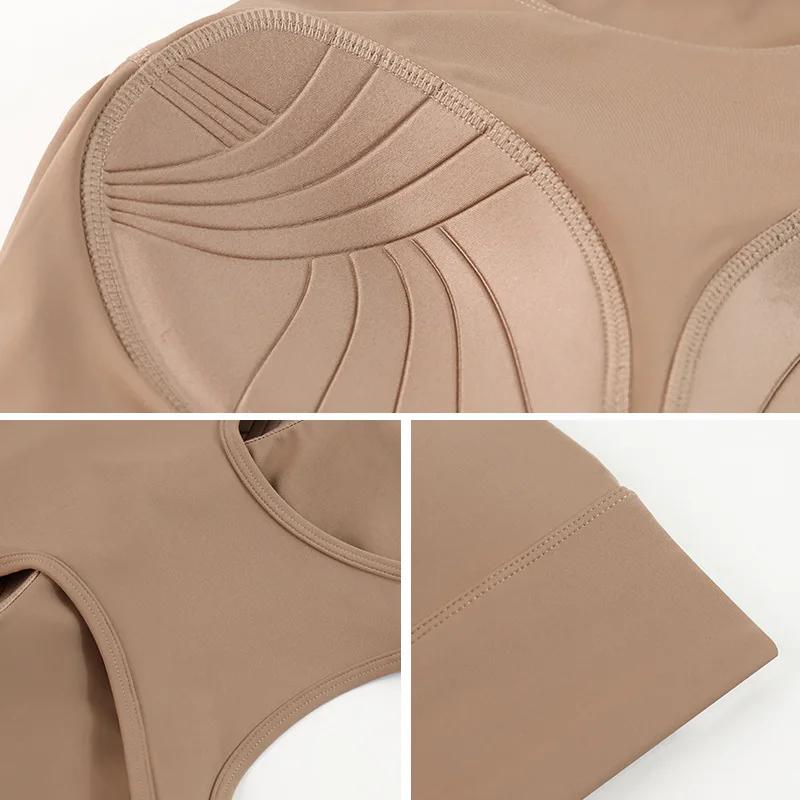 Hauts courts de sport Anti-choc pour femmes, haute résistance, coussinets intégrés, gilet de Yoga, F