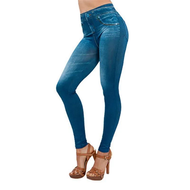 Leggings imprimés en Denim pour femmes, européens et américains, haute élasticité, taille haute, Sli
