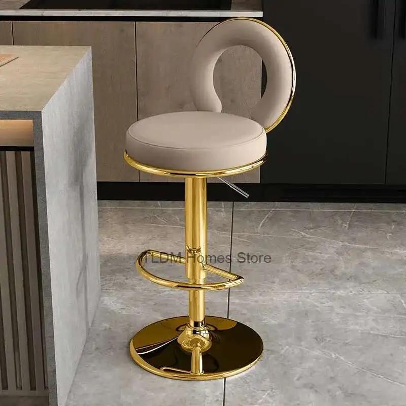 Tabouret haut nordique en métal moderne, chaises de bar de luxe, meubles de restaurant, salon