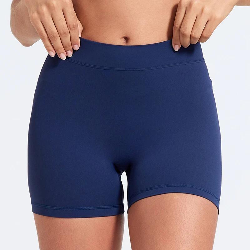 Short de yoga taille haute à dos en V pour femme, short moulant en nylon, pantalon de fitness, levag