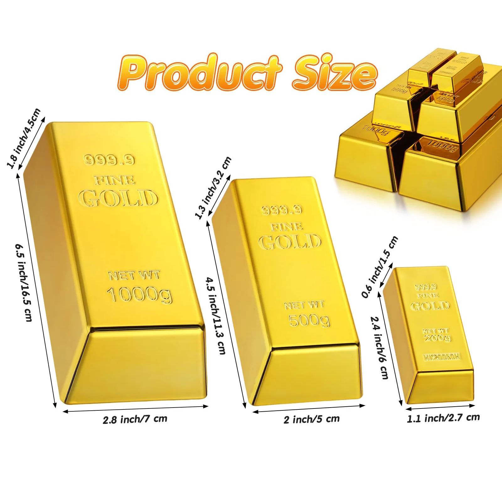 Faux barre d'or créative en brique dorée, 1 pièce, Simulation de lingots d'or creux, accessoire de f