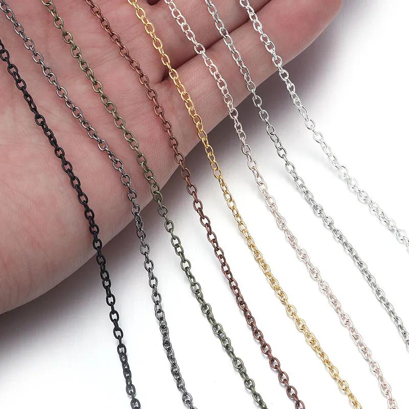 Chaîne de collier plaquée or/argenté/Bronze/noir, 5-10yards, pour la fabrication de bijoux, chaînes 