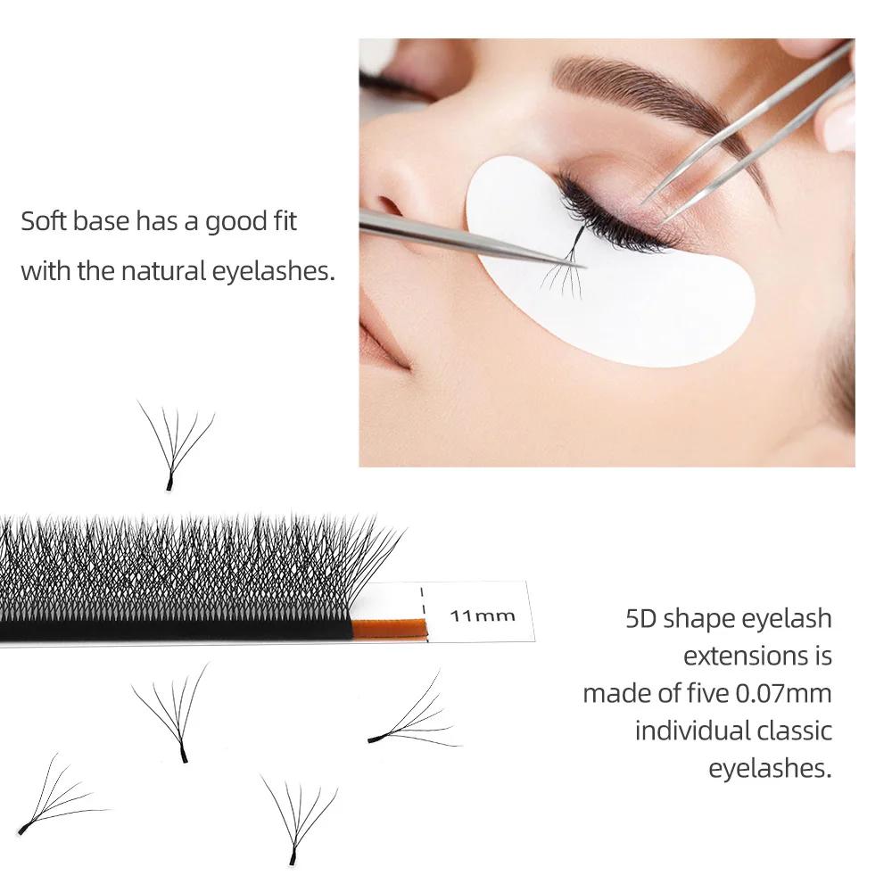NAGARAKU Livraison Locale UE 5 Boîtes Extensions de Cils Pré-faits en Éventail Forme W Bloom 3D 4D 5