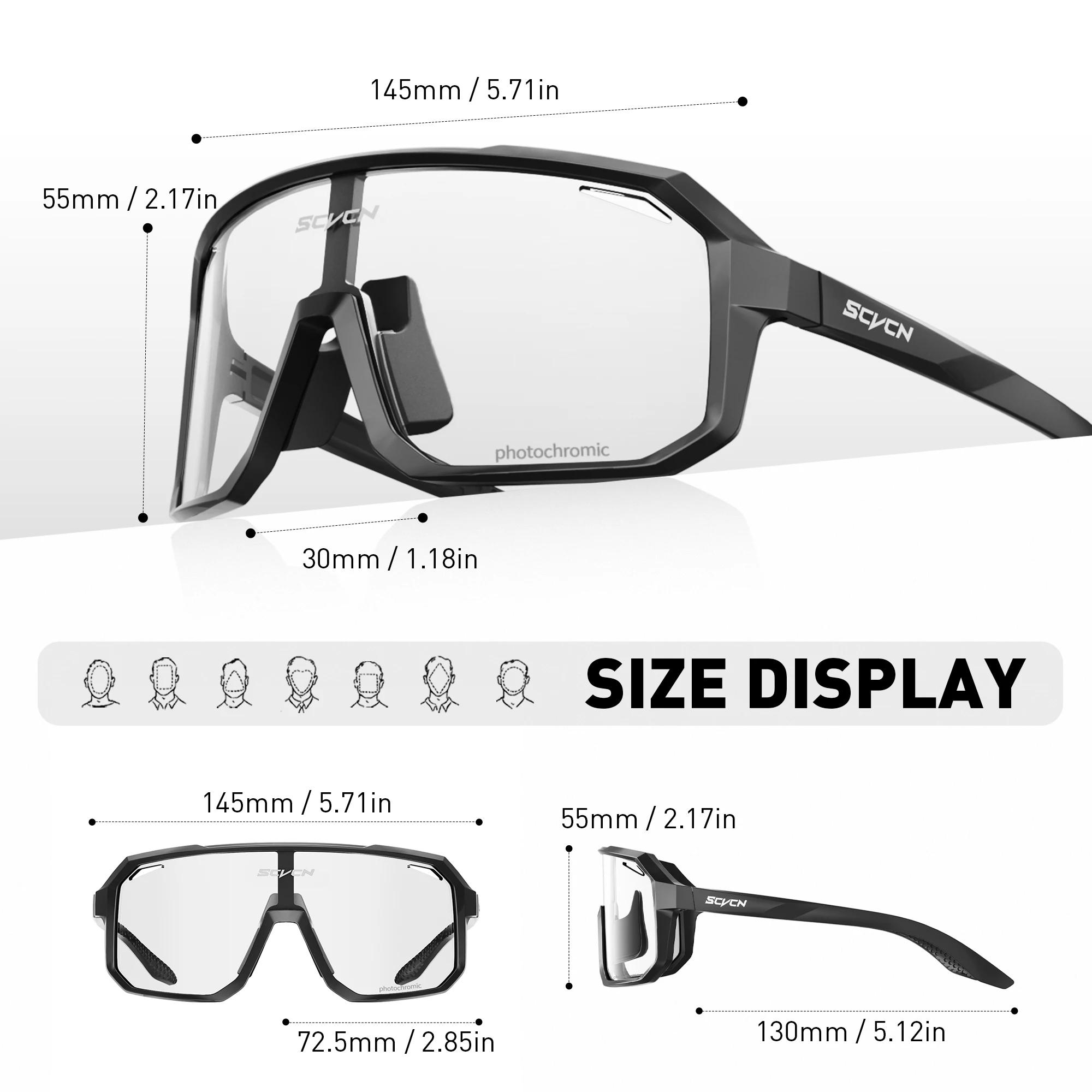 SCVCN photochromique hommes lunettes de cyclisme lunettes de soleil UV400 lunettes Sports de plein a