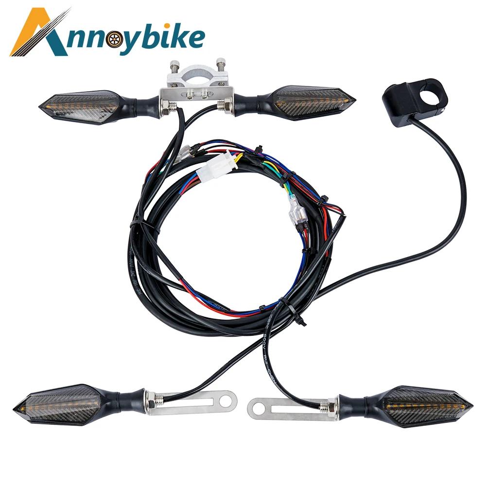 E vélo 48V 60V vélo électrique étanche câble lumière ensemble avant arrière clignotant dynamique cli