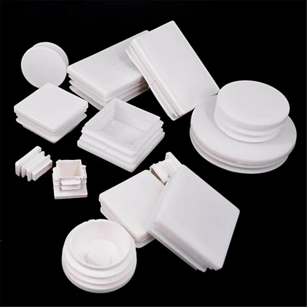 Embout obturateur carré en plastique blanc pour pied de chaise, insert rectangulaire, bouchons de tu
