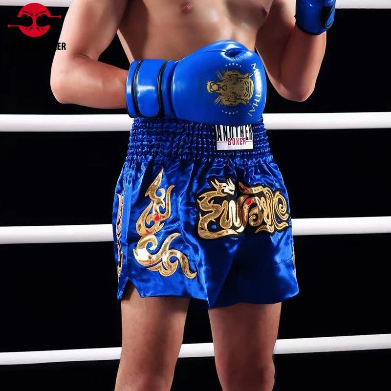 Short Muay Thai 2025 short de boxe thaïlandais femmes hommes enfant broderie Kickboxing pantalon d'e
