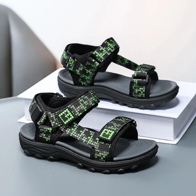 Sandales plates décontractées pour enfants, chaussures d'été pour garçons, chaussures de plage et d'