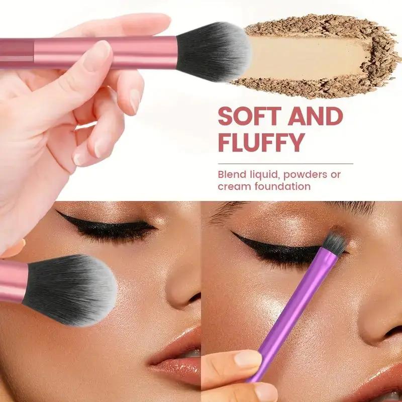 Ensemble de pinceaux de maquillage professionnels 8 pièces, cheveux synthétiques doux et de qualité 
