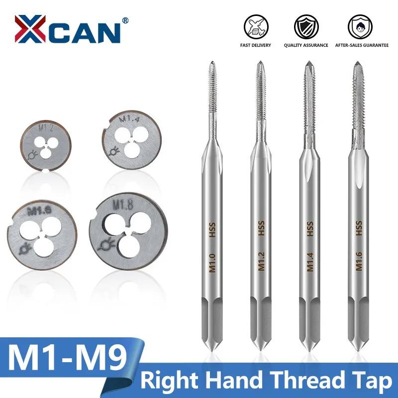 XCAN M1-M9 – jeu de tarauds et filières à filetage droitier, outil de filetage HSS, filetage à vis, 