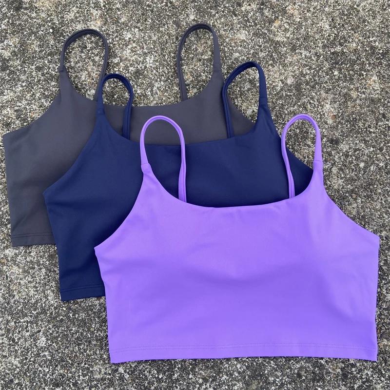Soutien-gorge de sport dos nu pour femmes, haut d'entraînement, sangle fine, gilet de Yoga, soutien 