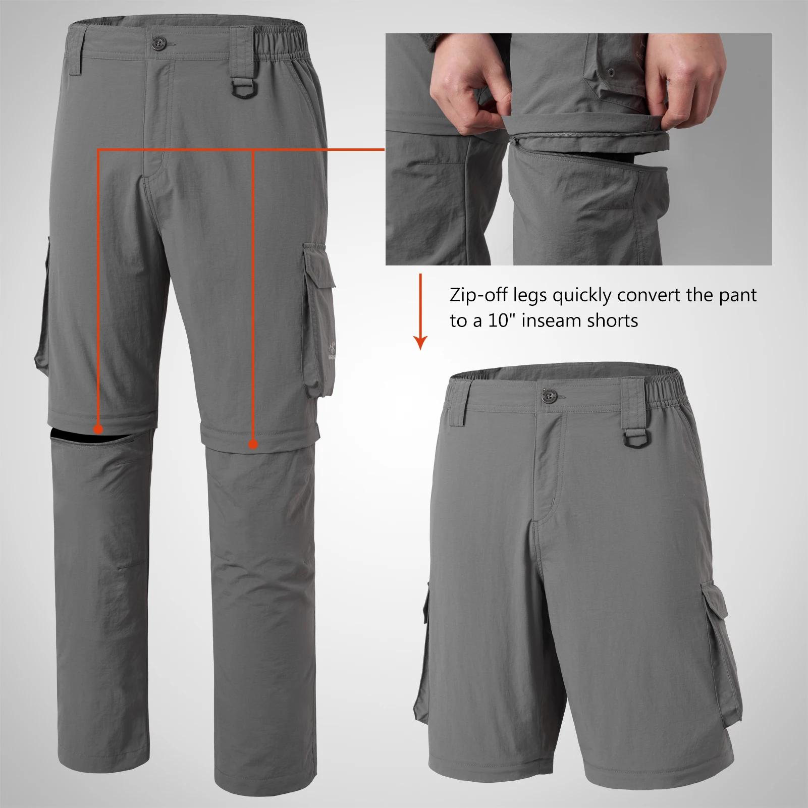 Bassdash-Pantalon convertible à séchage rapide pour homme, extérieur, fermeture éclair, degré d'eau,